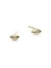 Zoë Chicco Marquise Diamond & 14k Yellow Stud Earrings In Yellow Gold