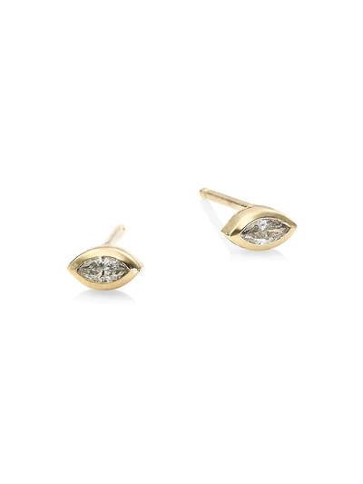 Zoë Chicco Marquise Diamond & 14k Yellow Stud Earrings In Yellow Gold