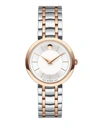 Movado 1881 Two-tone Stainless Steel Bracelet Watch In Silver Rose Gold
