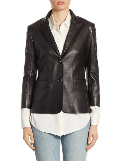 The Row Essentials Nolbon Leather Jacket In Black