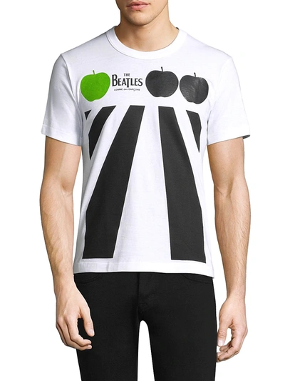 Comme Des Garçons Play Men's Beatles Cotton Tee In White