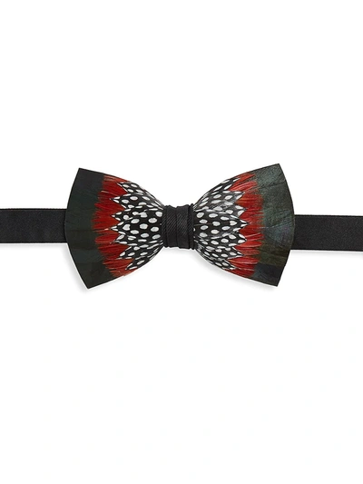 Brackish Boxed Mesa Feather Bow Tie In Black