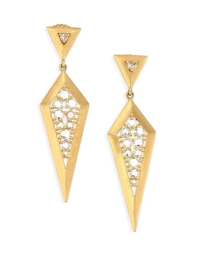 Bavna 18k Gold & Diamond Drop Earrings