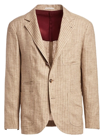 Brunello Cucinelli Men's Wool & Cashmere Blazer In Tan