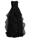 Basix Black Label Strapless Beaded Gown In Black