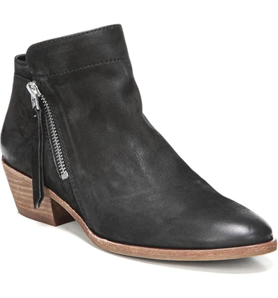 Sam Edelman Packer Double-zip Leather Ankle Booties In Black Leather