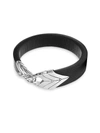 John Hardy Modern Silver Chain & Leather Bracelet In Black