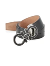 Ferragamo Adjustable Gancini Buckle Belt In Nero