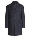 Corneliani Wool Overcoat In Dark Blue