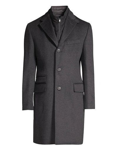Corneliani Char Id Topcoat In Charcoal