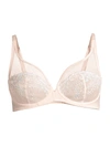 Simone Perele Delice Sheer Plunge Bra In Blush