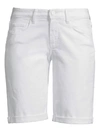 Paige Jeans Jax Roll Cuff Denim Bermuda Shorts In Crisp White