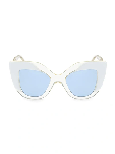 Illesteva Juliette 42mm Cat Eye Sunglasses In White