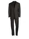 Canali Regular-fit Two-button Wool-blend Suit In Black