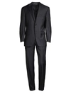 Canali Wool Two-button Suit In Navy
