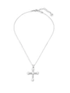 Majorica Women's Sterling Silver & 5-6mm Organic Faux-pearl Chain Cross Necklace In White