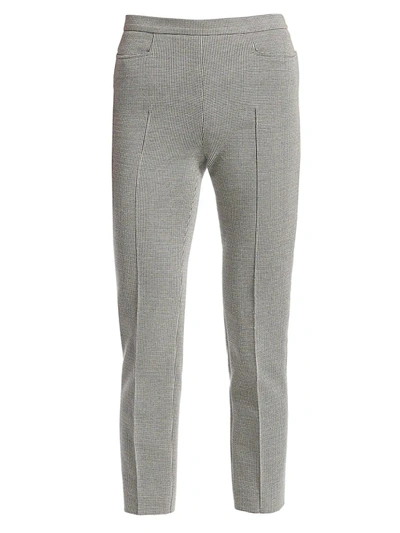 Akris Punto Franca Houndstooth Cropped Trousers In Black Cream