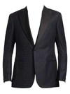 Emporio Armani Men's Box Print Dinner Jacket In Ink Well