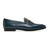 Gucci Jordaan Flat Leather Loafers In Blue Agata