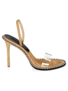 Alexander Wang Women's Nova Studded Pvc & Suede Slingback Sandals In Clay