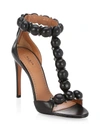 Alaïa Bombe Ankle-strap Leather Sandals In Noir