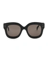 Alaïa 50mm Round Sunglasses In Black