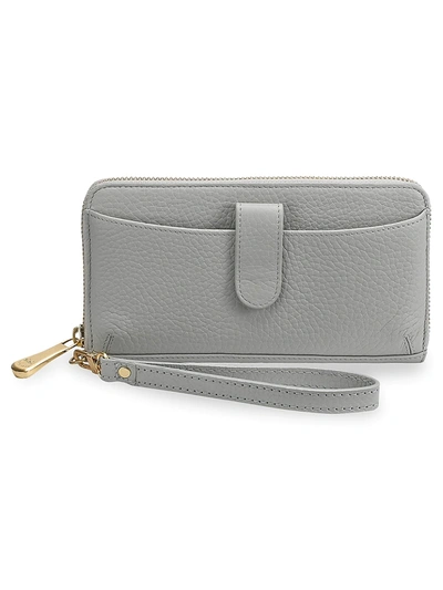 Gigi New York Large City Leather Phone Wallet In Grey