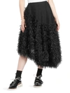Simone Rocha Women's Metallic Feather Organza Midi Skirt In Black