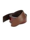 Corthay Men's Patent Crocodile, Python, French Calf, Suede And Patent Leather Belt Strap In Brown