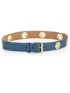 Fendi Logo Leather Belt In Whale