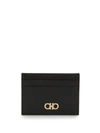 Ferragamo Men's Saffiano Leather Card Holder In Black