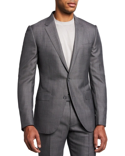 Ermenegildo Zegna Berry Pane Wool Textured Suit In Gray