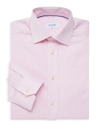 Eton Pink Fine Twill Melange Slim Fit Shirt