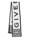 Givenchy Logo Scarf In White Black