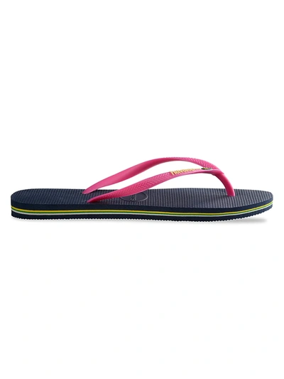 Havaianas Women's Slim Brazil Flip Flops In Navy Blue