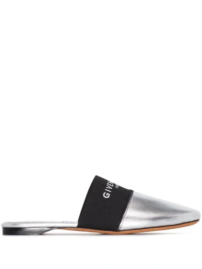 Givenchy Slipper Bedford  Nappa Leather Stretch Logo Silver