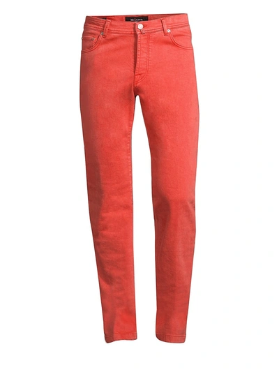 Kiton Men's Five-pocket Jeans In Red