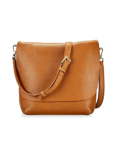 Gigi New York Andy Flap Leather Crossbody Bag In Camel