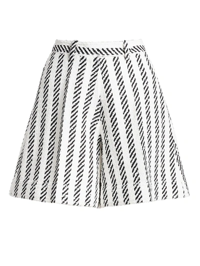 Oscar De La Renta Women's Matching Stripe Skirt Shorts In White Black