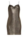 Alice And Olivia Women's Harmony Chainmail Mini Dress In Black Gold