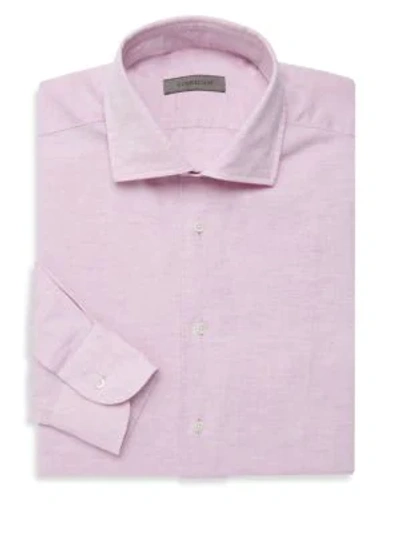 Corneliani Men's Cotton & Linen Dress Shirt In Light Pink