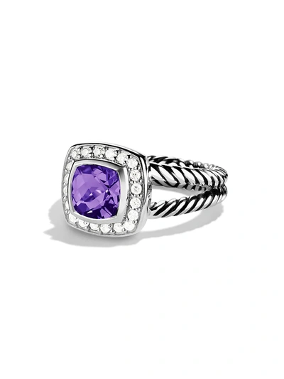 David Yurman Petite Albion Ring With Amethyst And Diamonds