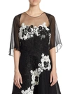 Teri Jon By Rickie Freeman Chiffon Shrug In Black