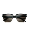 Tom Ford River 57mm Square Sunglasses In Shiny Black/polarized Gray Gradient