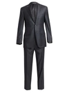Canali Wool Two Button-front Suit In Charcoal