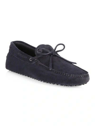 Tod's Men's Gommino Suede Moccasins In Night Blue