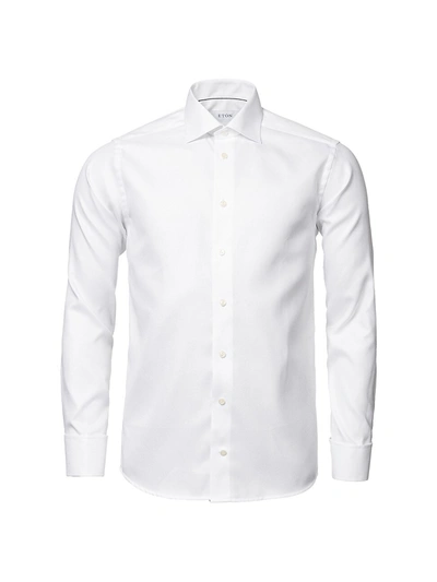 Eton Contemporary-fit Cavalry Twill French-cuff Dress Shirt In White