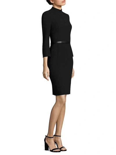 Akris Belted Sheath Dress In Black