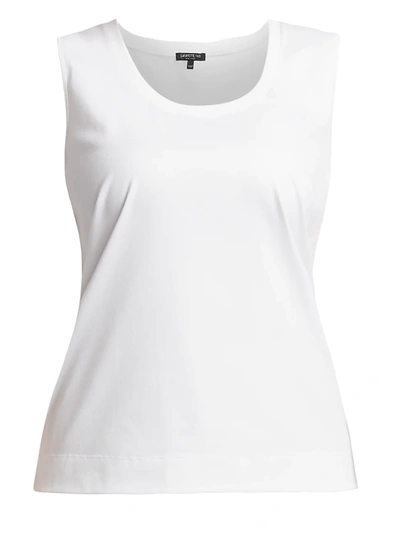 Lafayette 148 Women's Stretch Cotton Scoopneck Tank Top In White