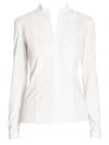 Akris Punto Crystal Embellished High/low Blouse In White